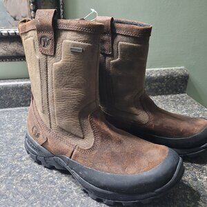 Mens' Slip-on Merrell Leather Boots - Brown, Size 9 (fits more like 8-8.5)